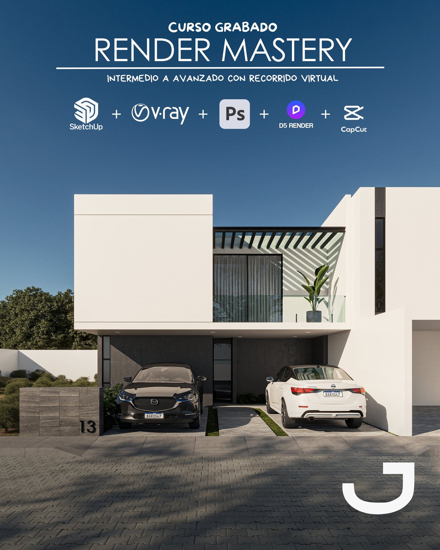Curso Intermedio Avanzado Sketchup + Vray  + Ps + D5Render + Capcut