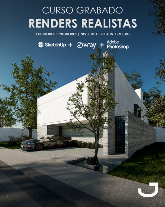 Curso Sketchup + Vray + Photoshop | Exteriores e Interiores | Nivel Básico-Intermedio