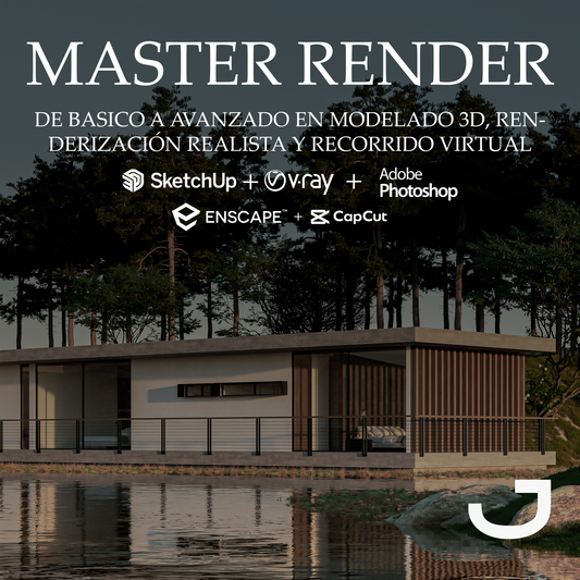 Curso Master Render | Sketchup + Vray + Photoshop + Enscape + Capcut