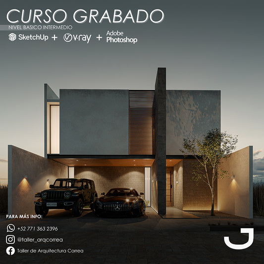 Curso Sketchup + Vray + Photoshop | Exteriores e Interiores | Nivel Básico-Intermedio